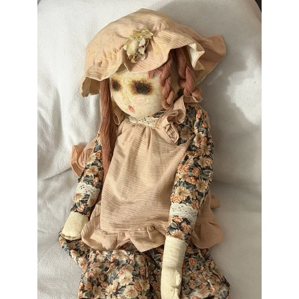 Marie Do OOAK Handmade Primitive Rag Doll 30” Signed Folk Art Country Doll